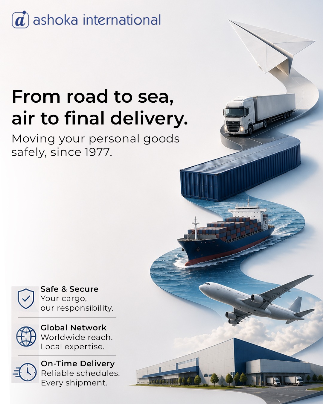 Ashoka International — road, sea and air freight, warehousing and final delivery